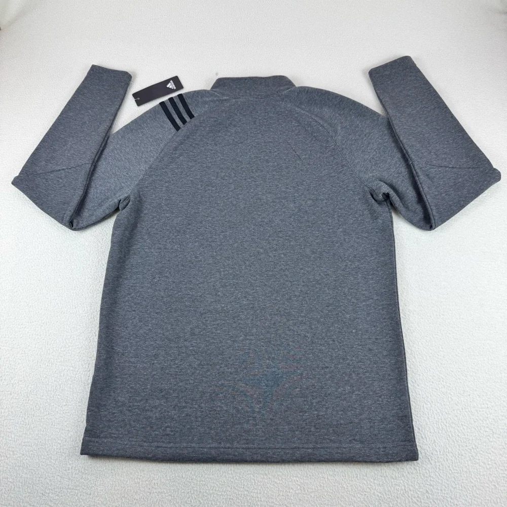 Adidas golf poly fleece 1/4 zip sweater men’s small heater gray golf performance